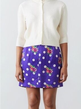Floral Polka Dot Pencil Skirt